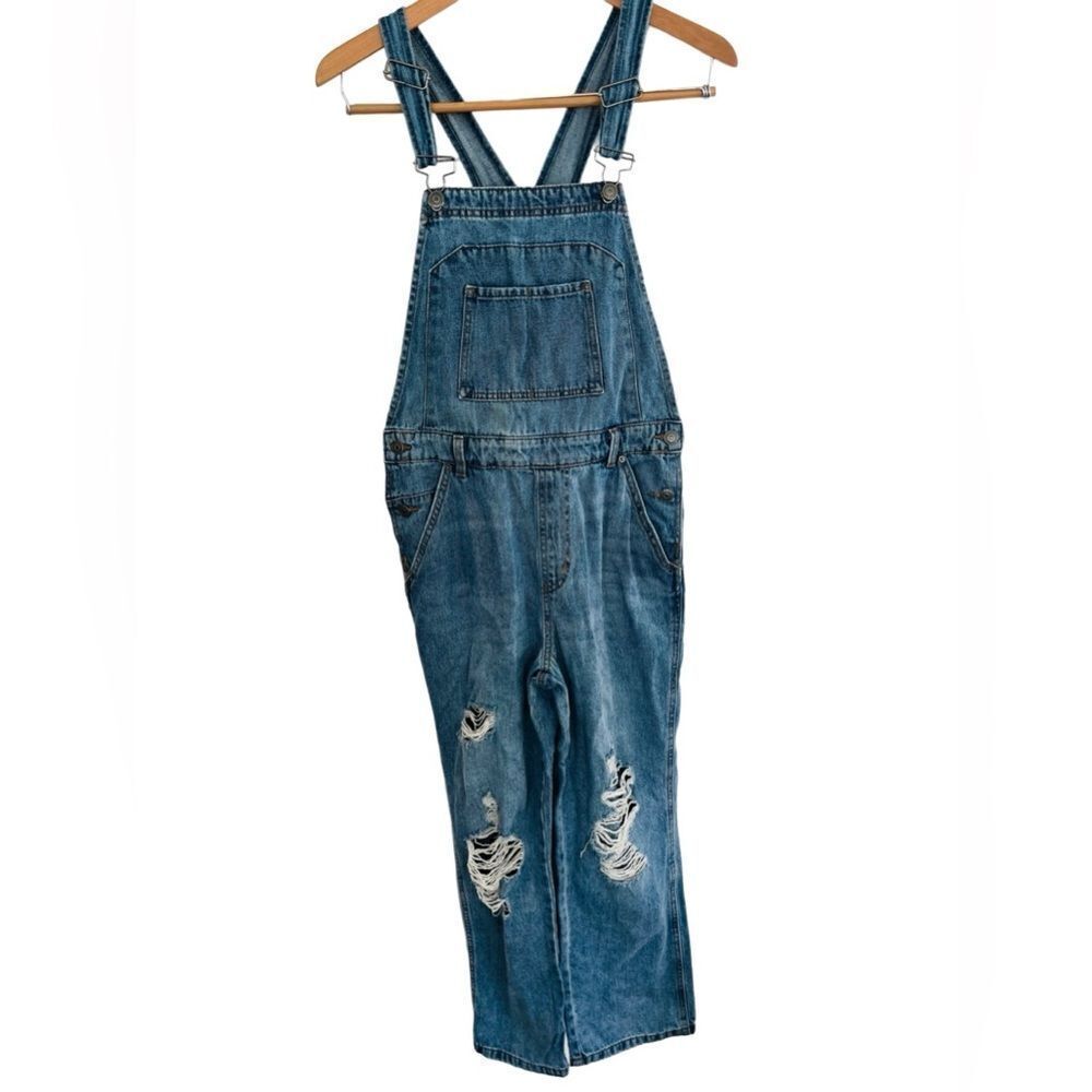 Wild Fable denim distressed overalls size XS